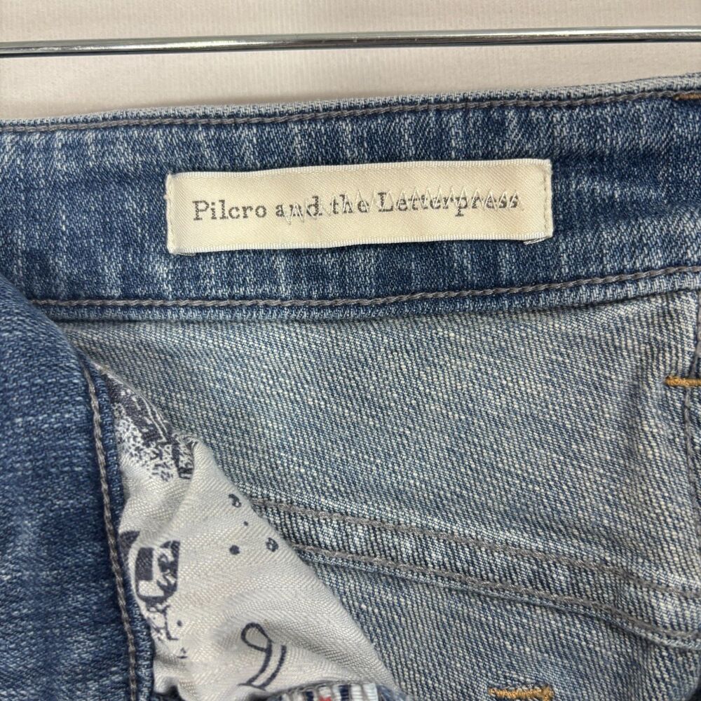 Pilcro & The Letterpress Hyphen Capri Jeans Size‎ 27 Upcycled Patchwork Festival - Picture 7 of 11
